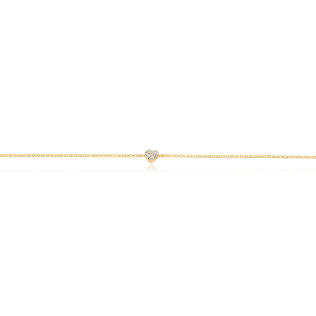 Mini Pave Diamond Heart Bracelet