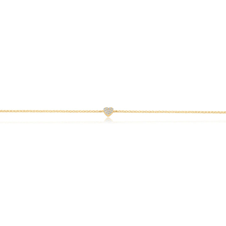Mini Pave Diamond Heart Bracelet