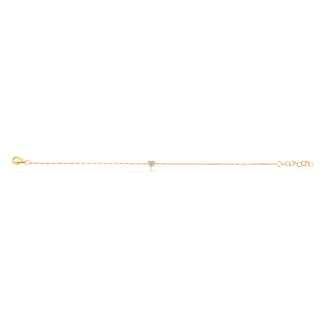 Mini Pave Diamond Heart Bracelet