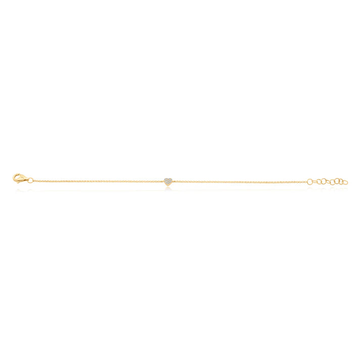 Mini Pave Diamond Heart Bracelet