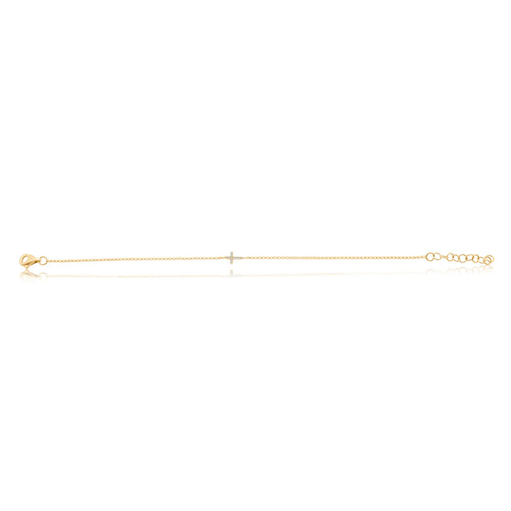 Mini Diamond Cross on Chain Bracelet