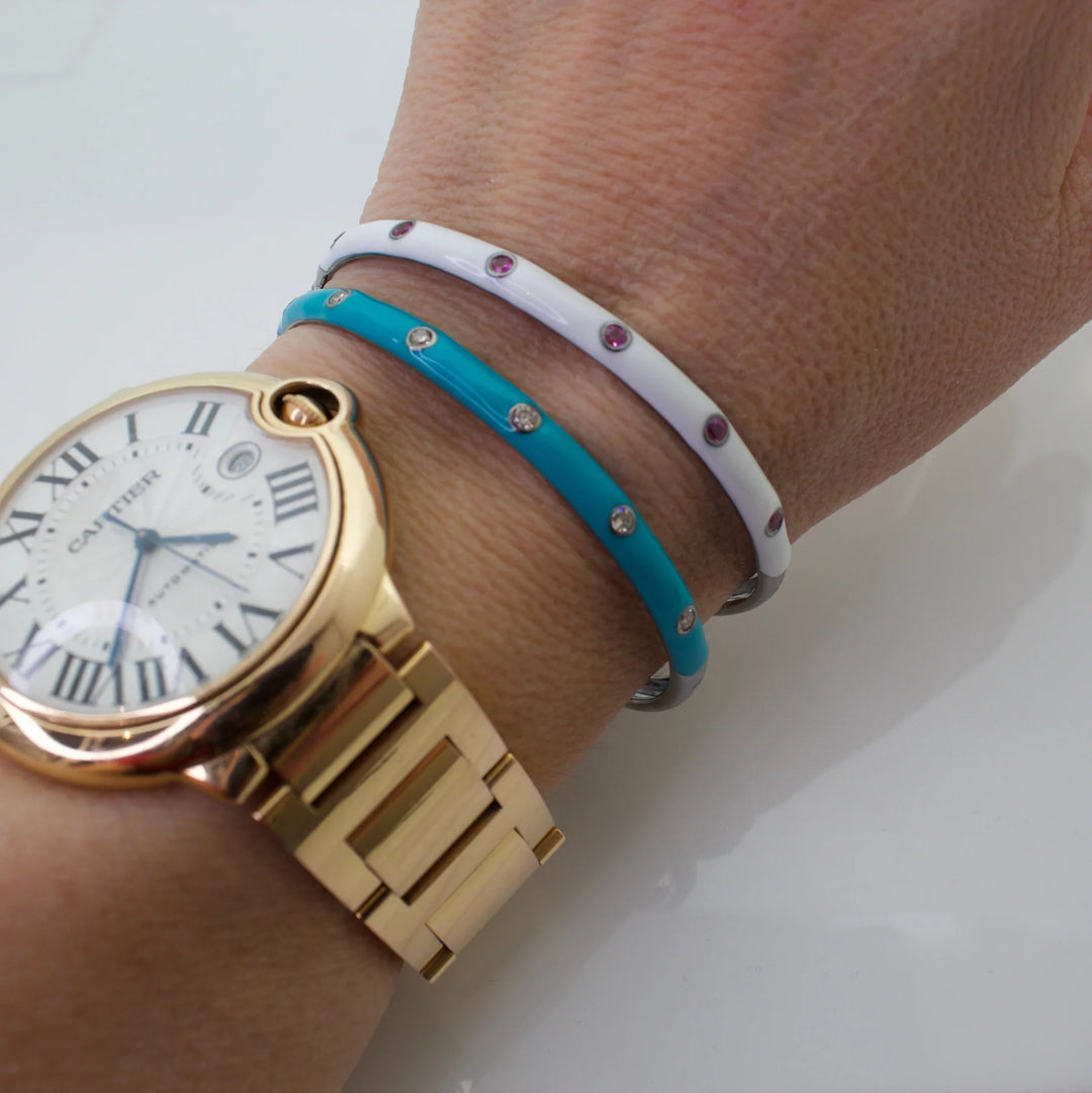 Turquoise Enamel Diamond Bracelet