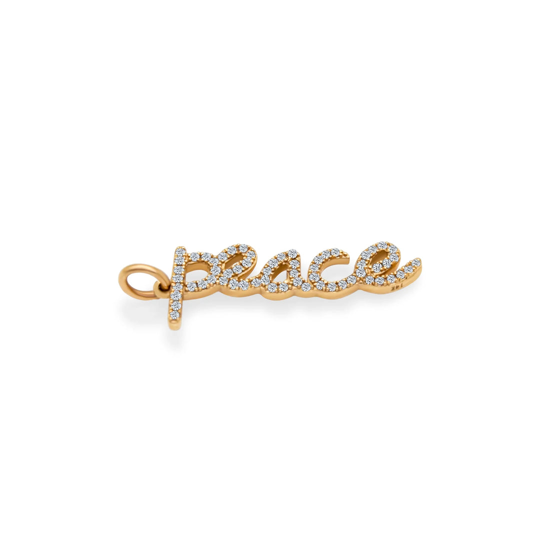 Cursive Diamond Peace Charm