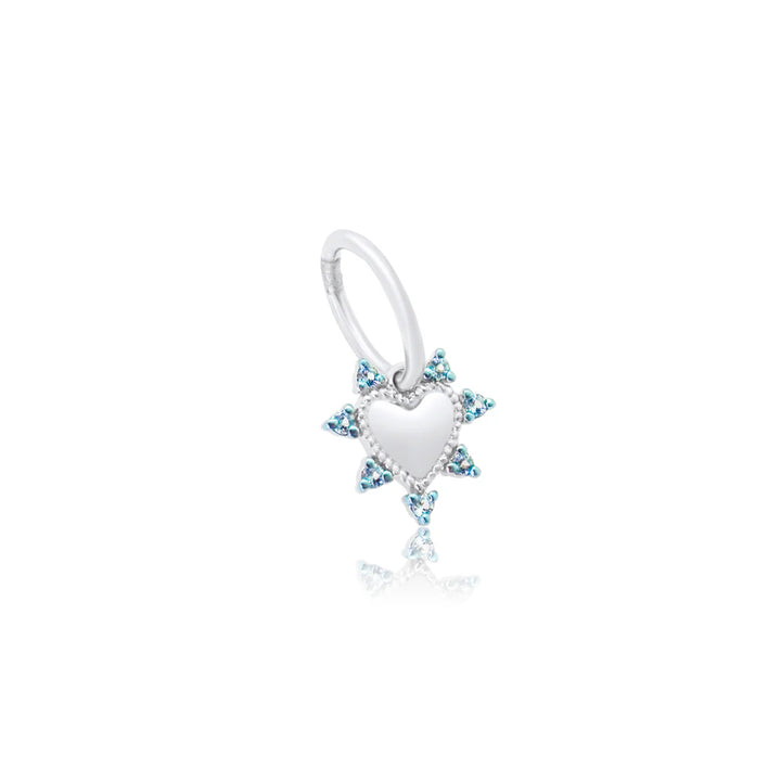 Topaz Studded Heart Charm
