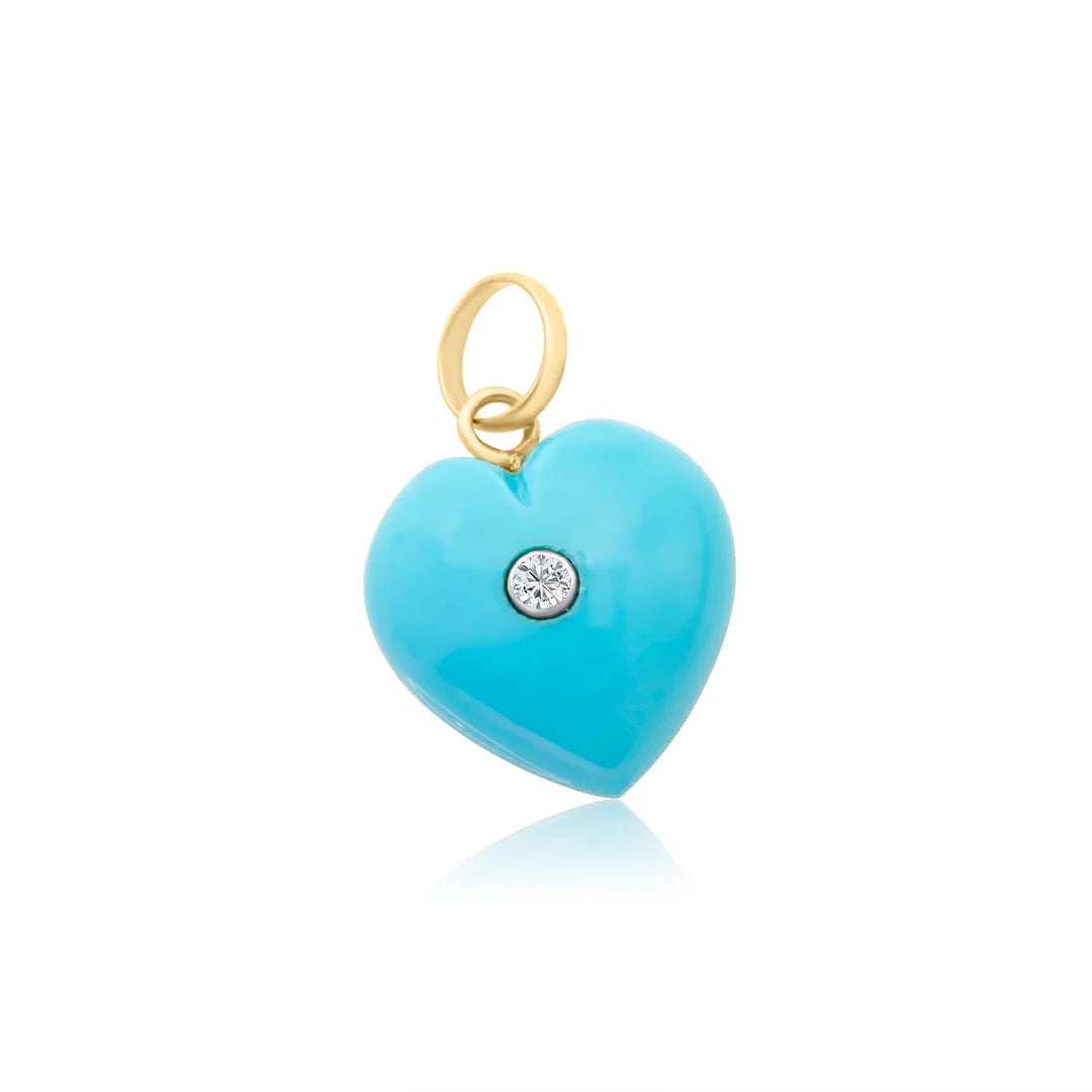 Gem Drop Diamond Heart Charms