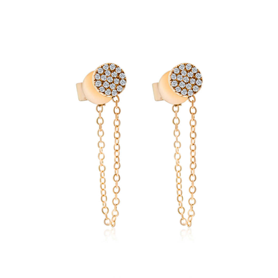 Diamond Disc on Chain Studs
