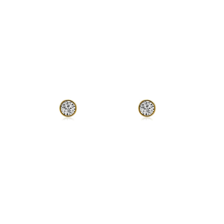 Bezel Diamond Stud Earrings