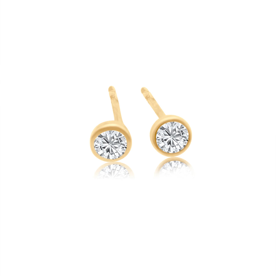 Bezel Diamond Stud Earrings