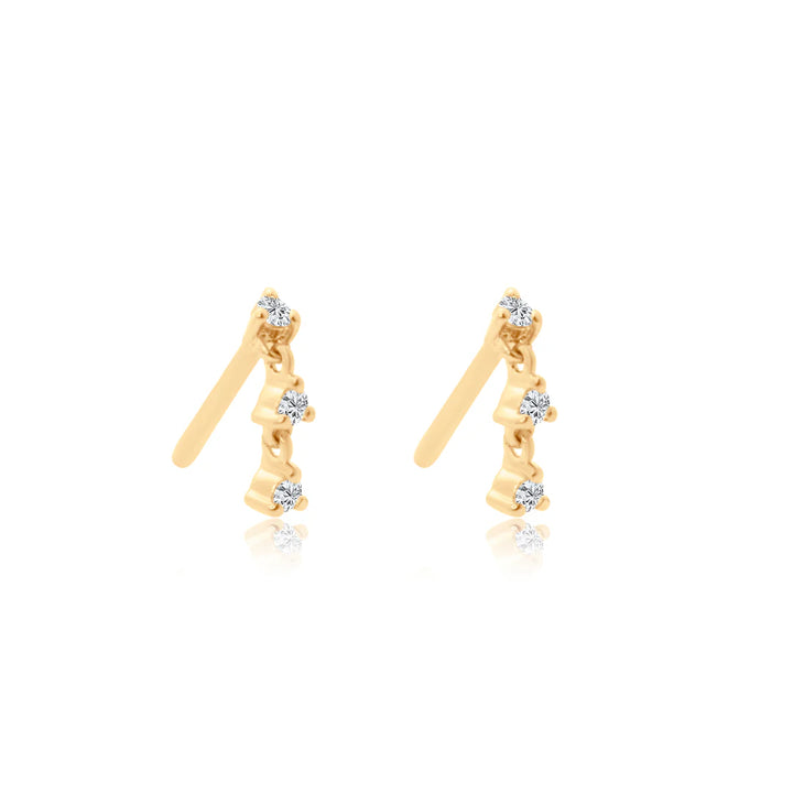 Mini Diamond Trio Dangle Earrings