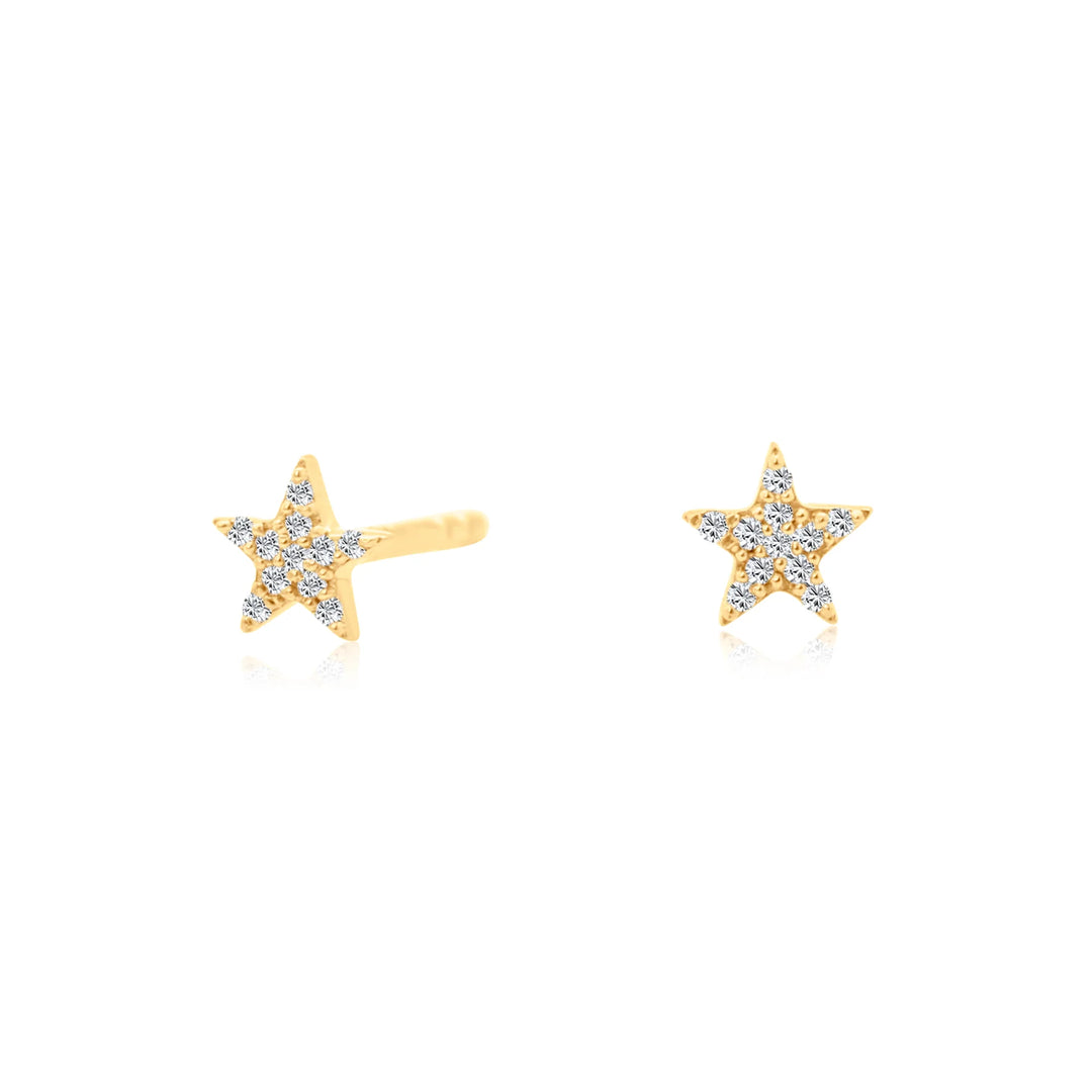 Mini Pave Diamond Star Studs