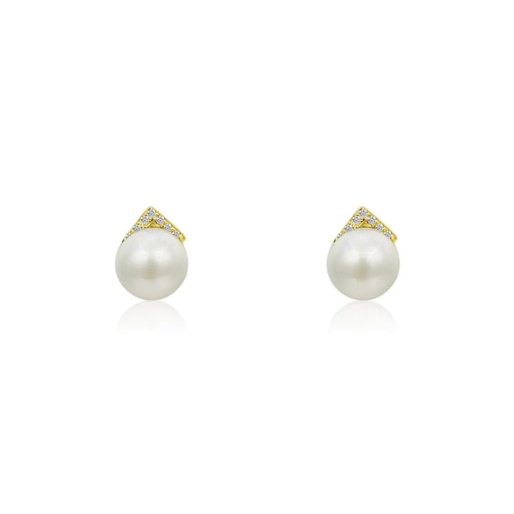 Diamond V Pearl Studs