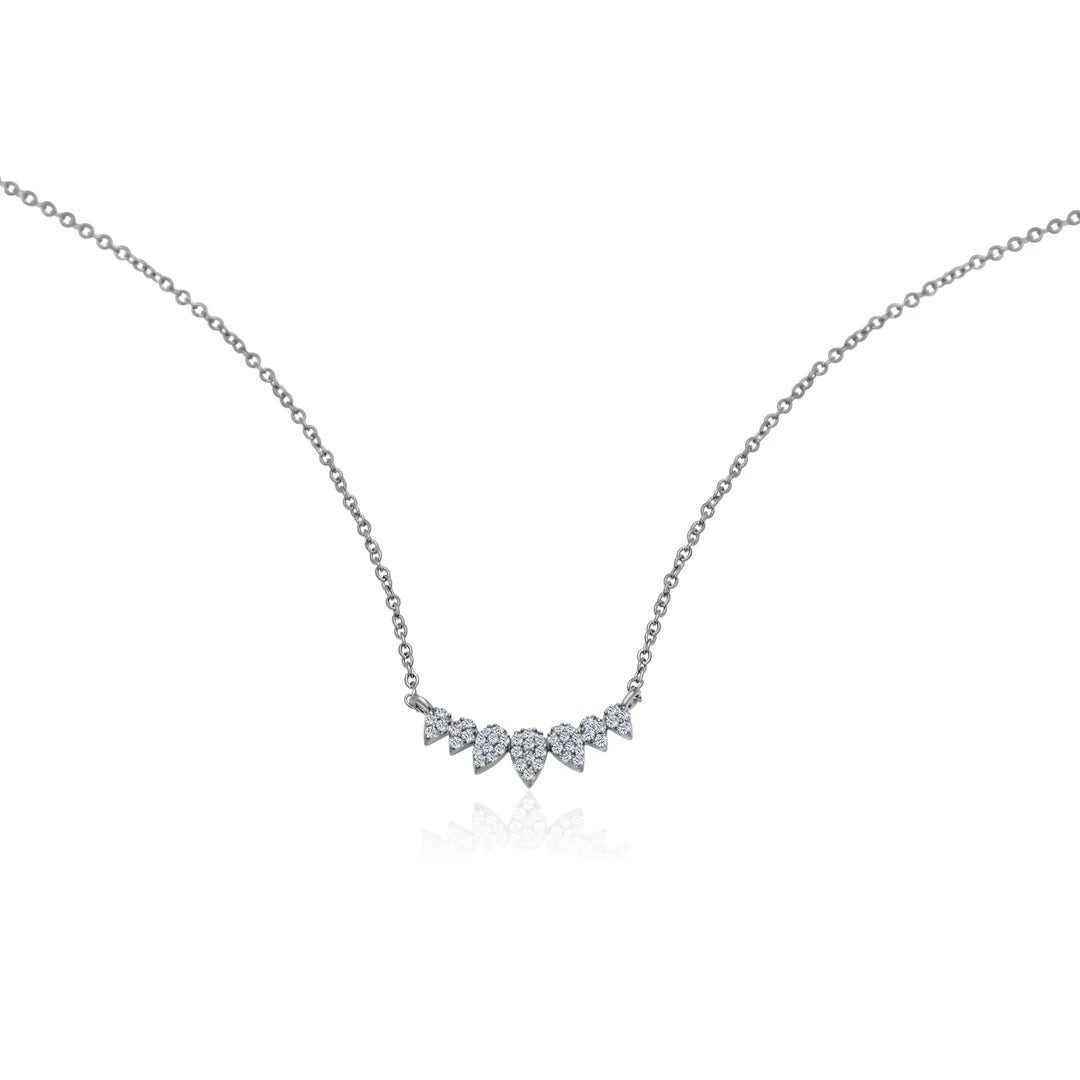 Diamond Pear Cluster Necklace