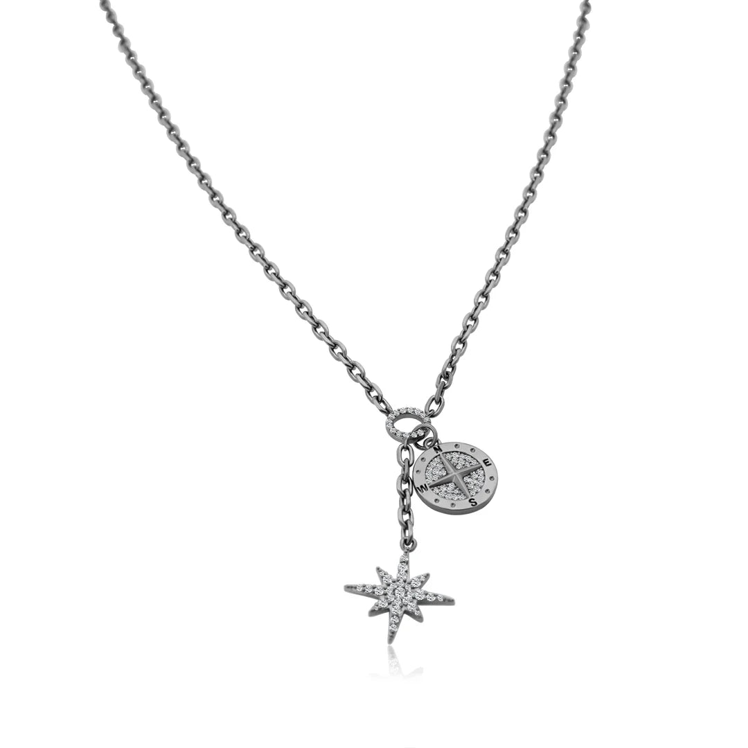Diamond Star Gazers Pendant Necklace