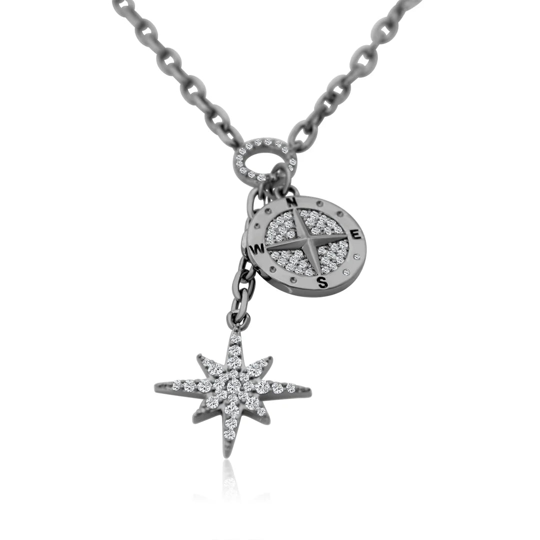 Diamond Star Gazers Pendant Necklace