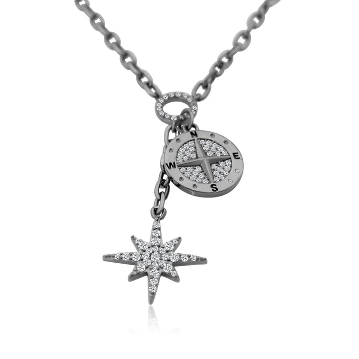 Diamond Star Gazers Pendant Necklace