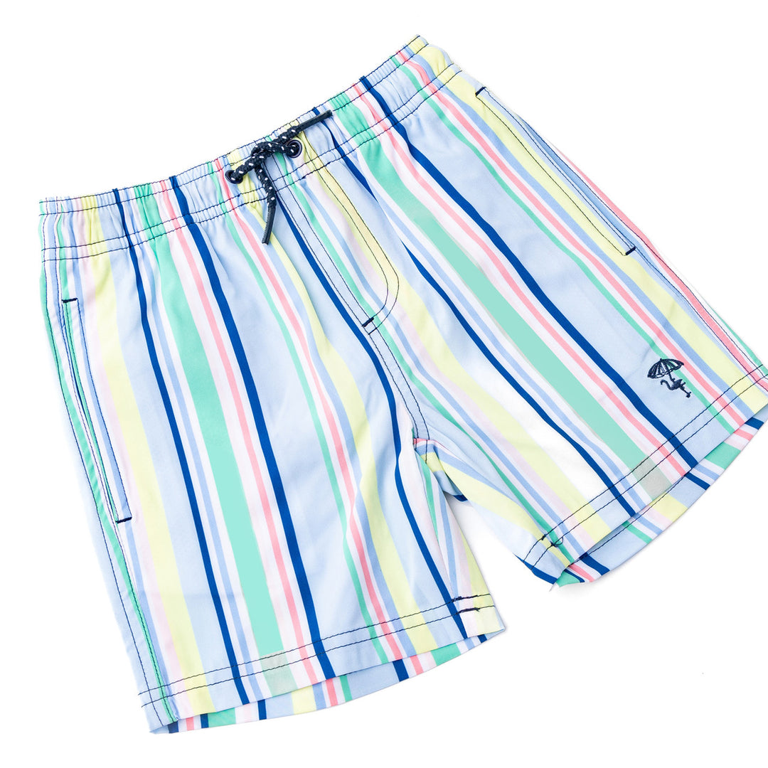 Beach Stripe Boys Swim Trunks