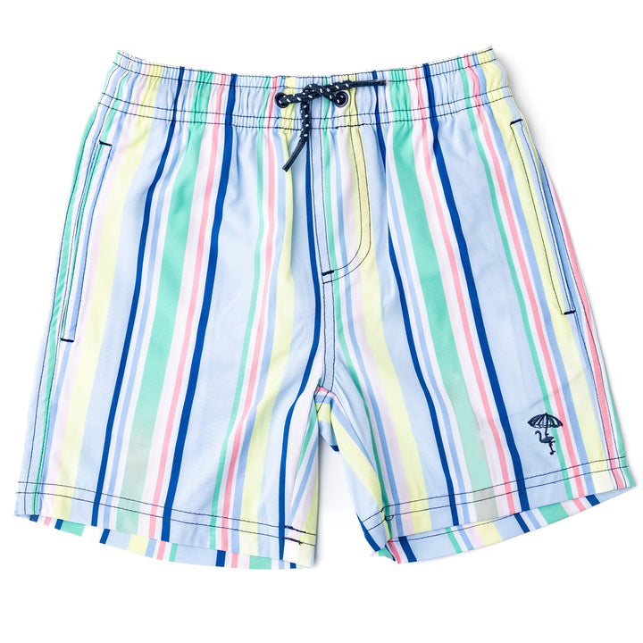 Beach Stripe Boys Swim Trunks