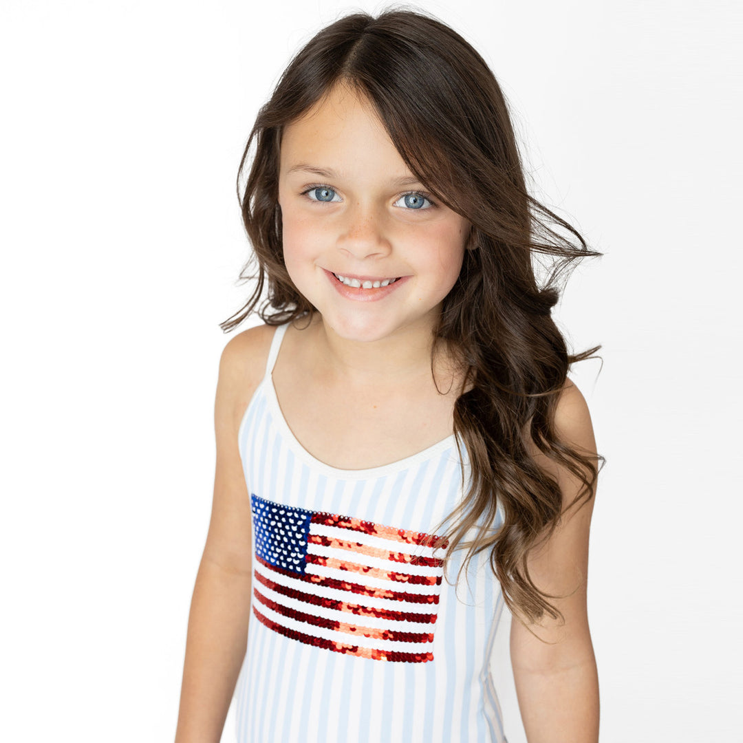 Kids' Americana Sequin One-Piece Swimsuit