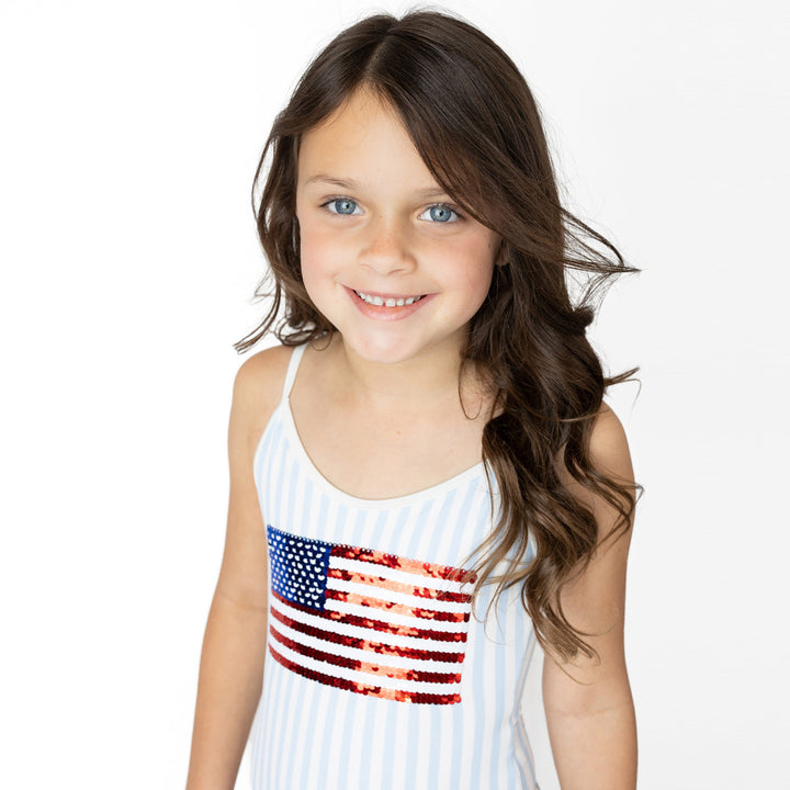 Kids' Americana Sequin One-Piece Swimsuit