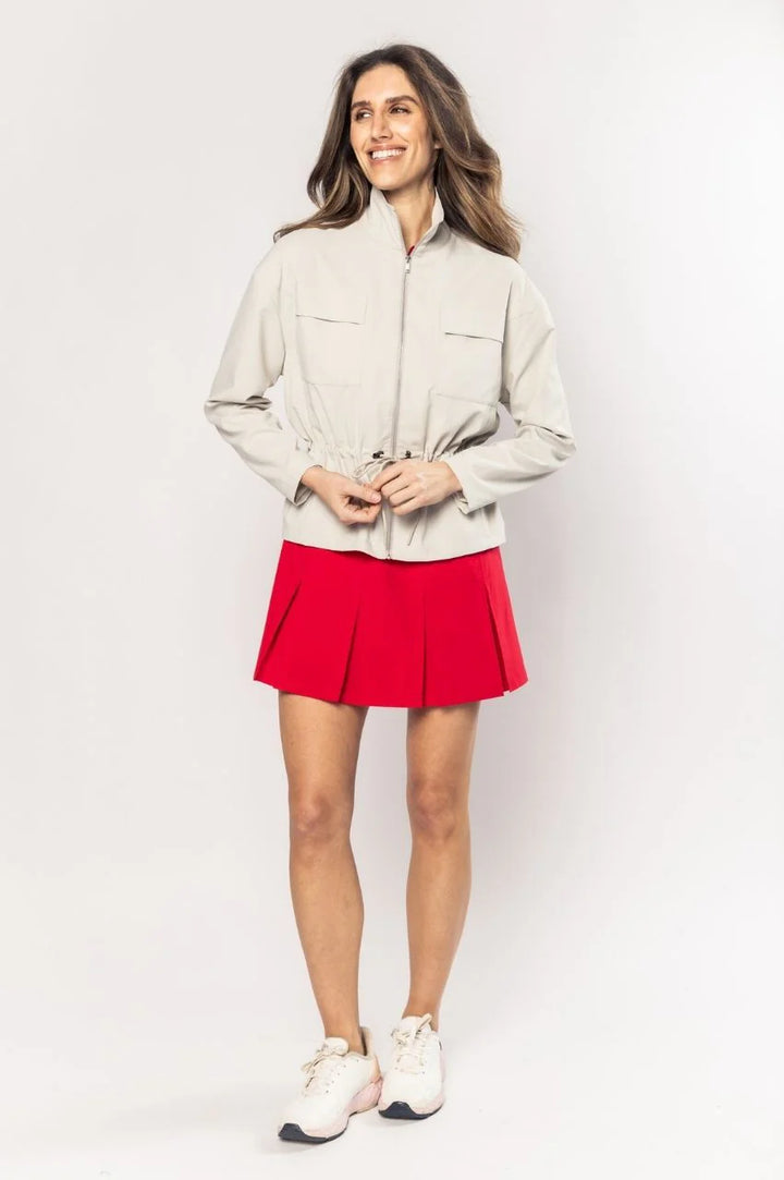 Red Short Sleeve Timeless Pleated Dress