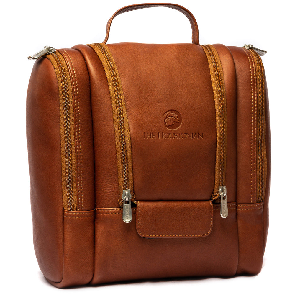 Leather Houstonian Hanging Travel Toiletry Kit