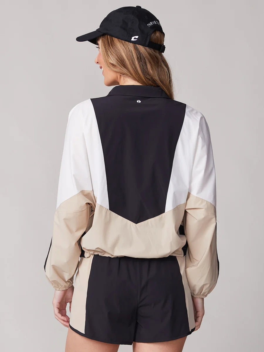 Color Blocked Seamed Jacket