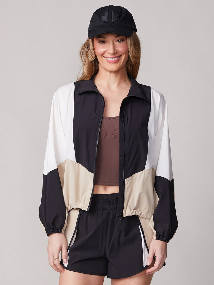 Color Blocked Seamed Jacket