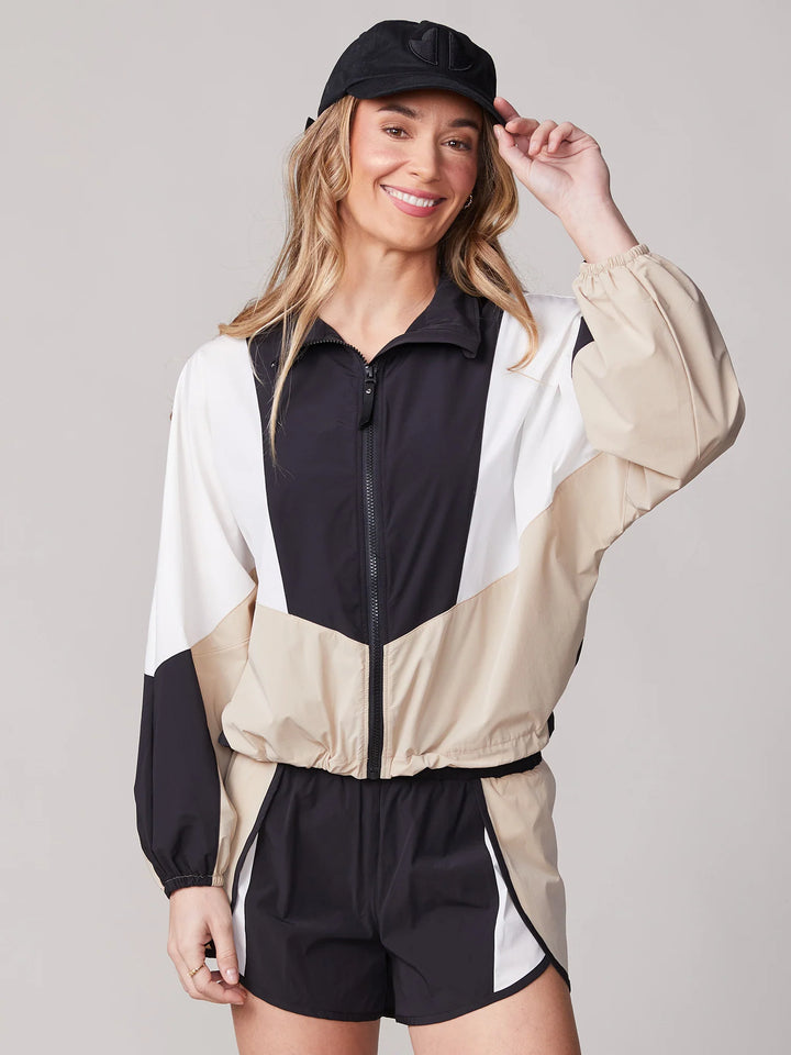 Color Blocked Seamed Jacket