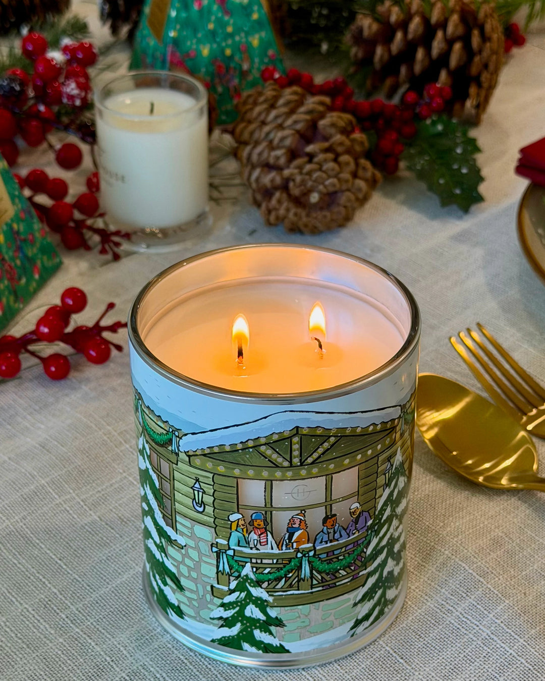 White Christmas Candle