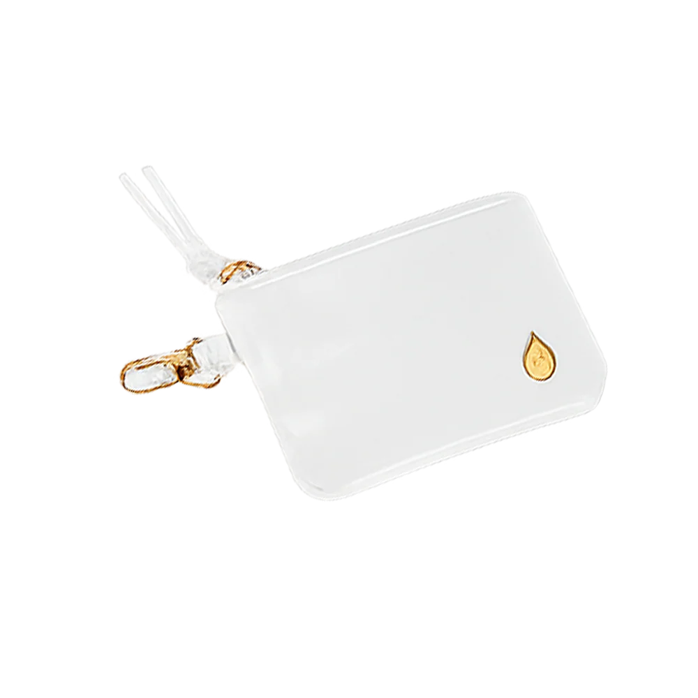 Clear HydroBag® Stadium with White Vegan Leather Trim