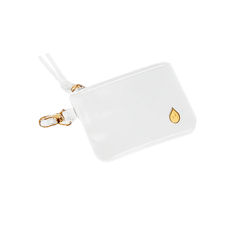 Clear HydroBag® Stadium with White Vegan Leather Trim