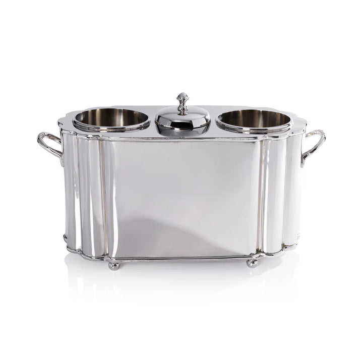 Alsace Brass Two-Bottle Wine Cooler - Polished Nickel