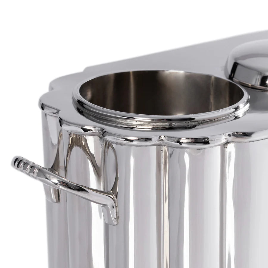 Alsace Brass Two-Bottle Wine Cooler - Polished Nickel