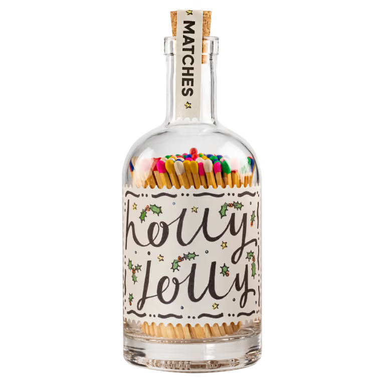 Holly Jolly Safety Match Bottle