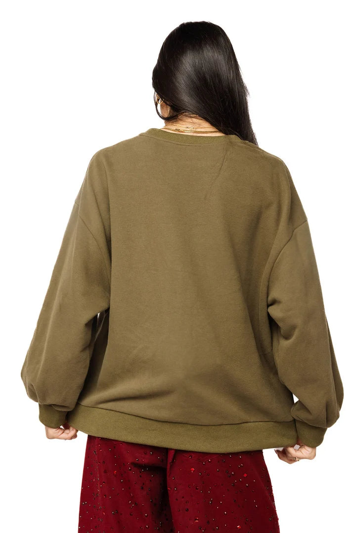 Brown Plaid "Thanks" Sweatshirt