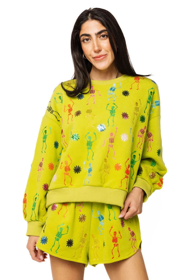 Lime Green Multi Skeleton Sweatshirt