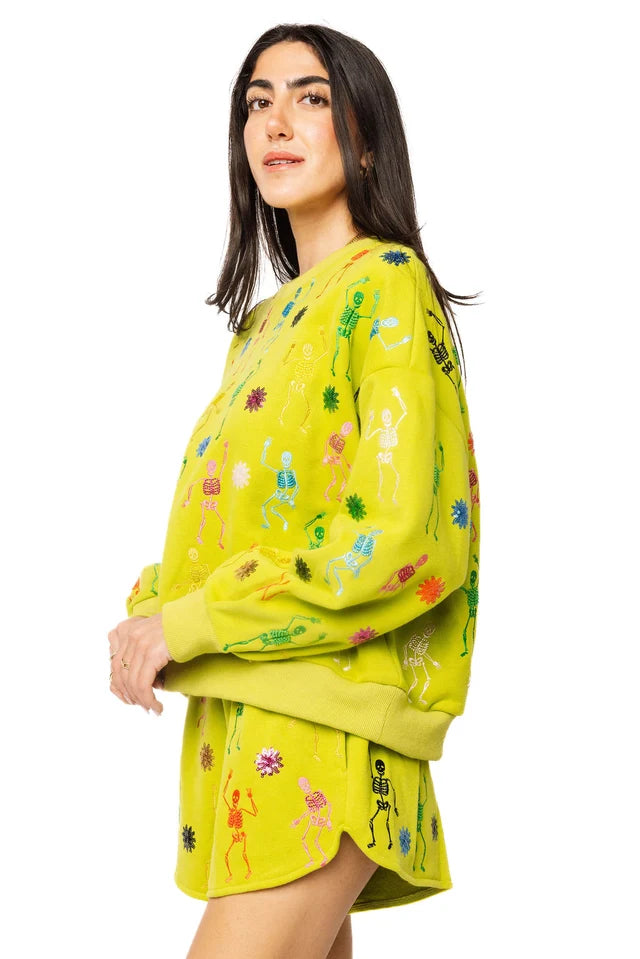 Lime Green Multi Skeleton Sweatshirt