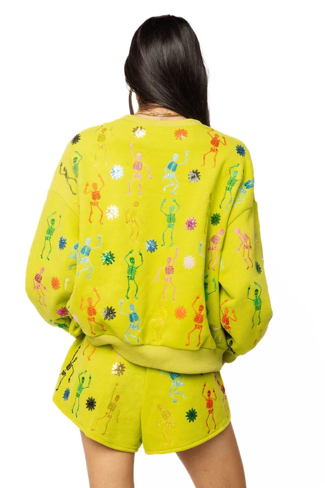 Lime Green Multi Skeleton Sweatshirt