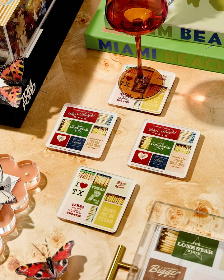 Texas Matchbook Coasters