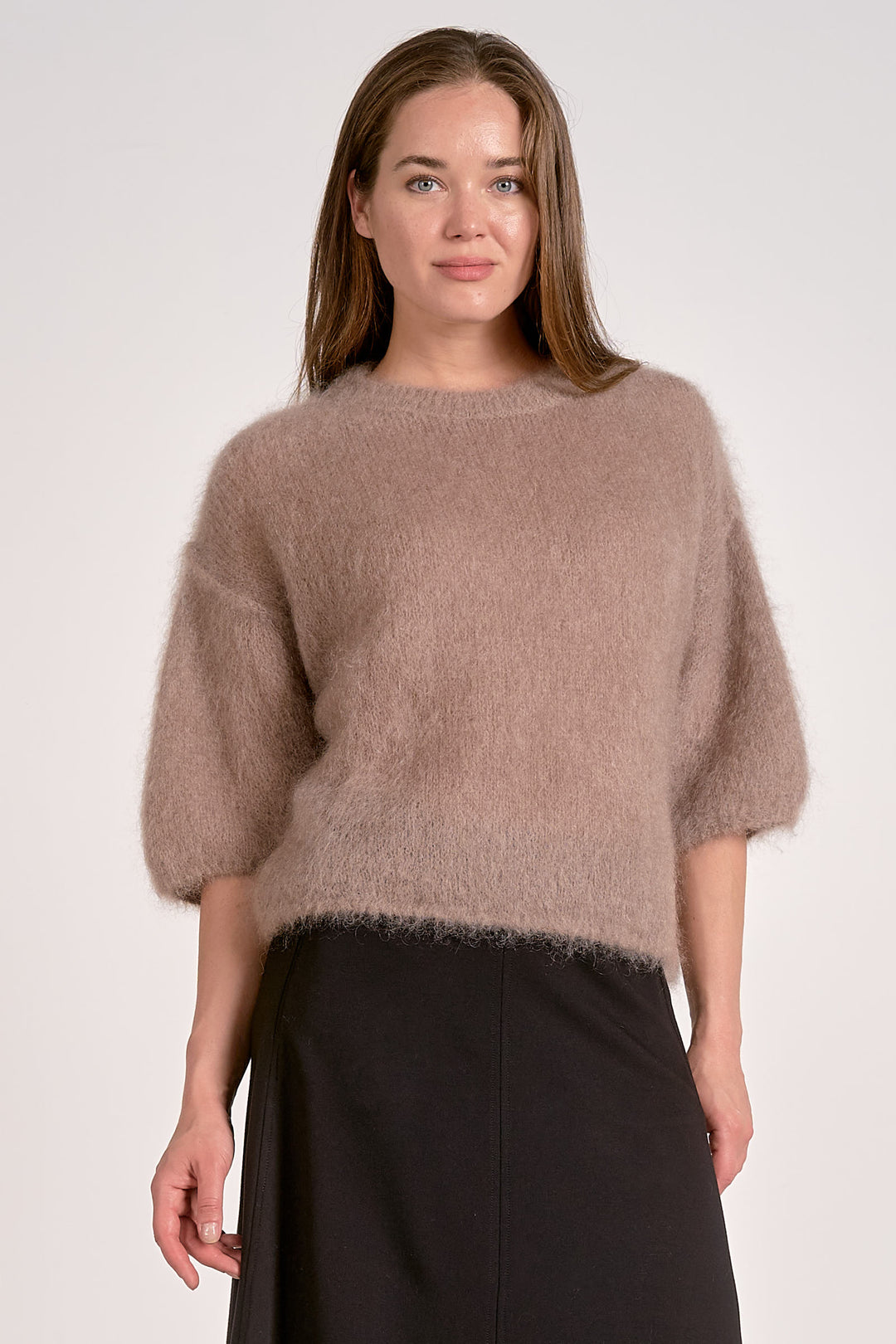 Midi Sleeve Crewneck Sweater