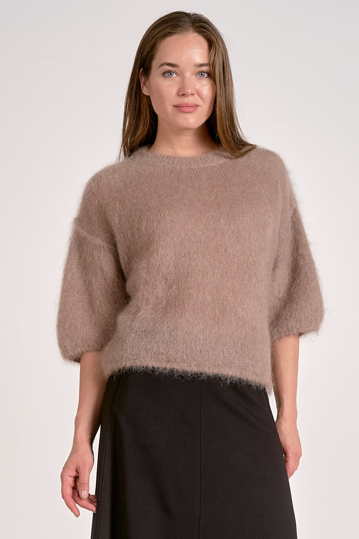 Midi Sleeve Crewneck Sweater