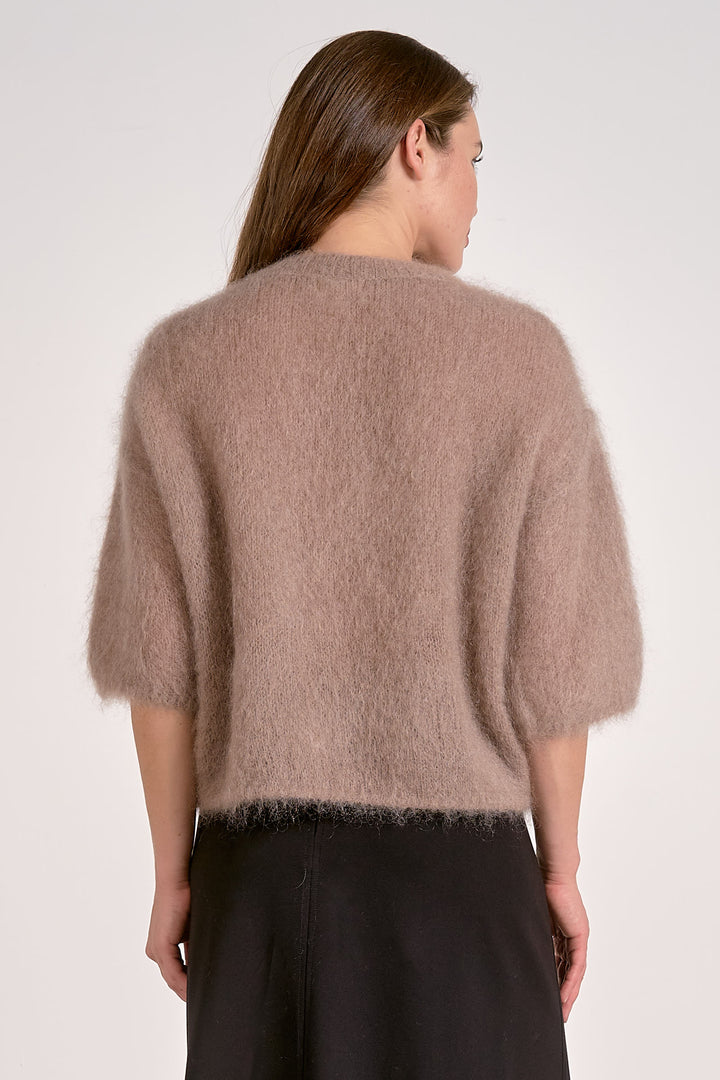 Midi Sleeve Crewneck Sweater