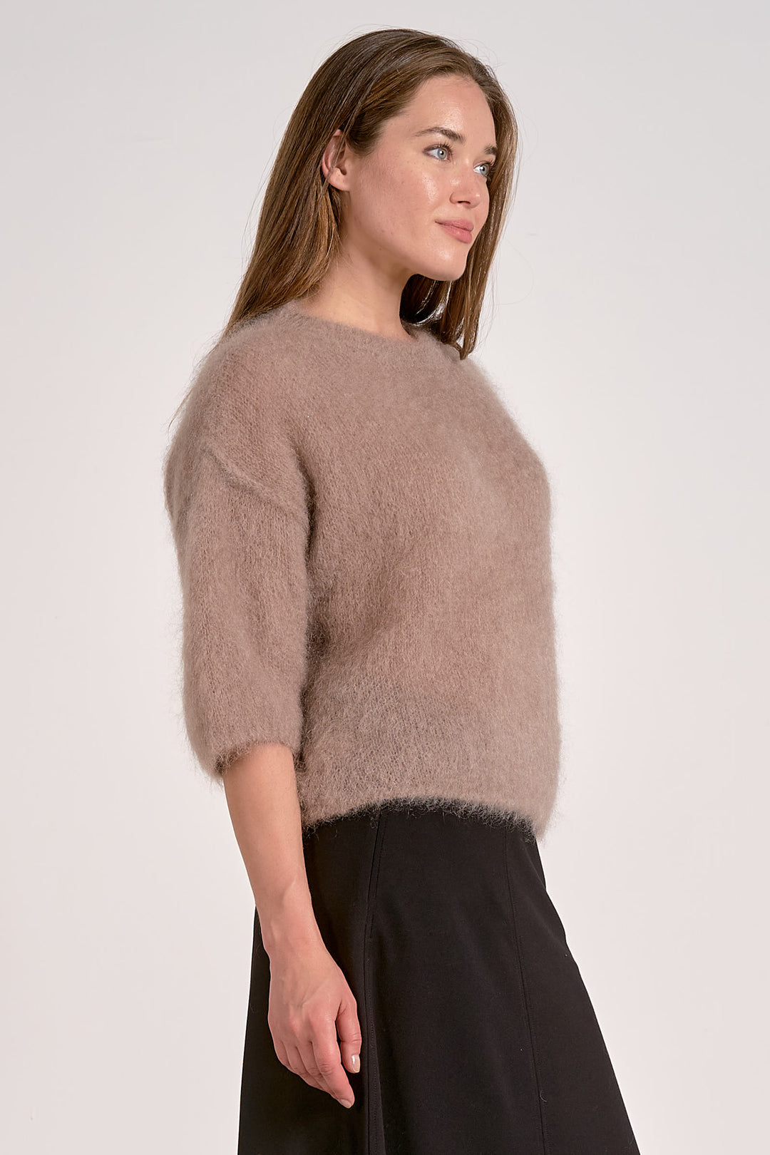 Midi Sleeve Crewneck Sweater