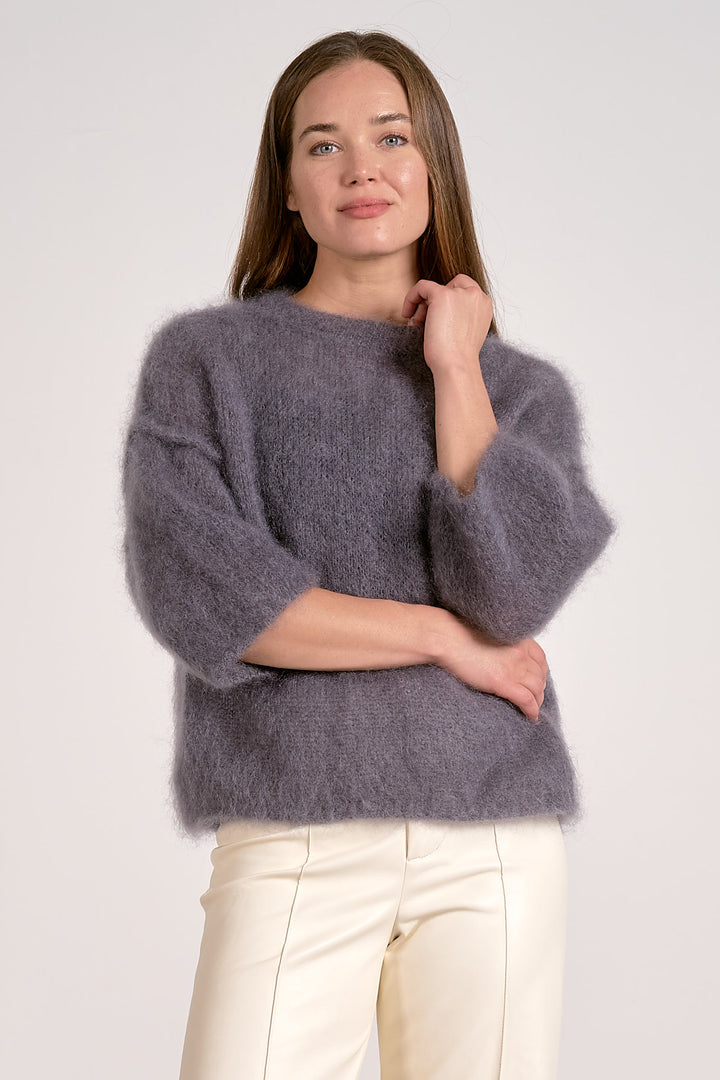 Midi Sleeve Crewneck Sweater
