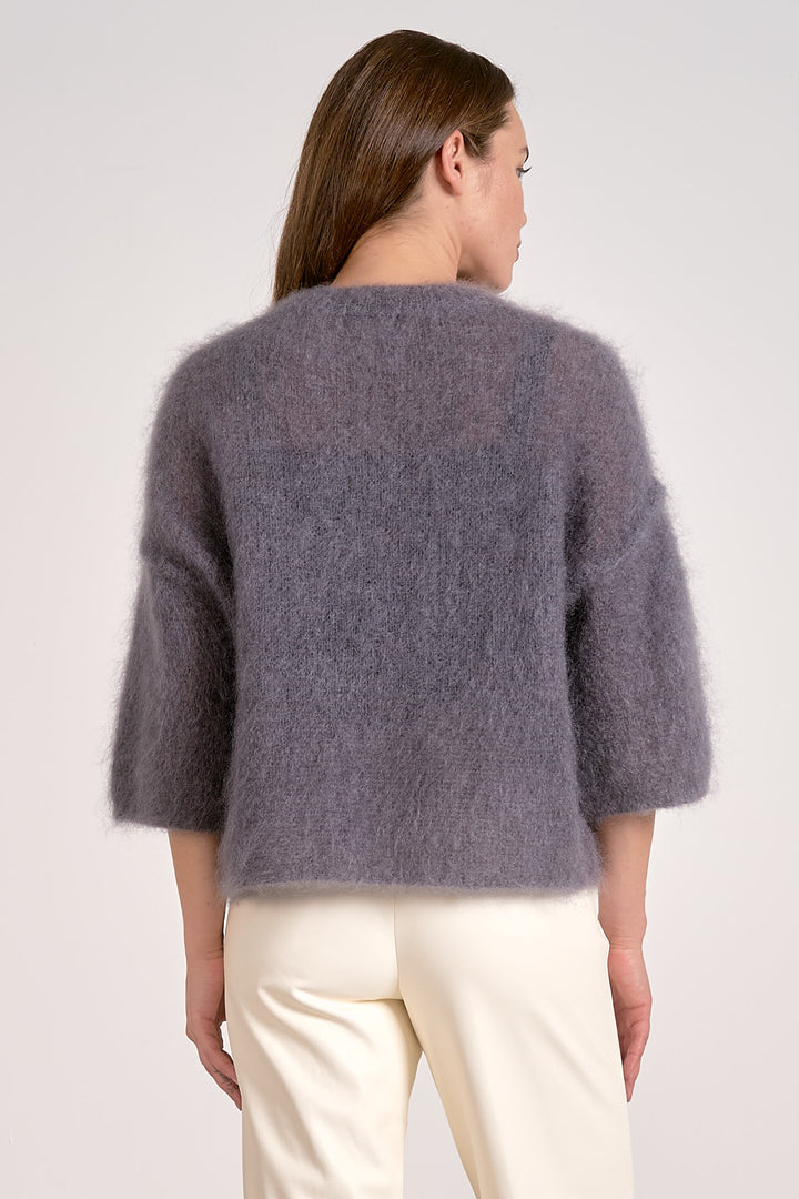 Midi Sleeve Crewneck Sweater
