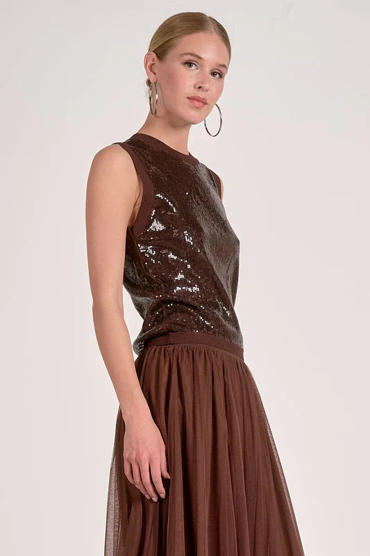 Sequin Sleeveless Tank
