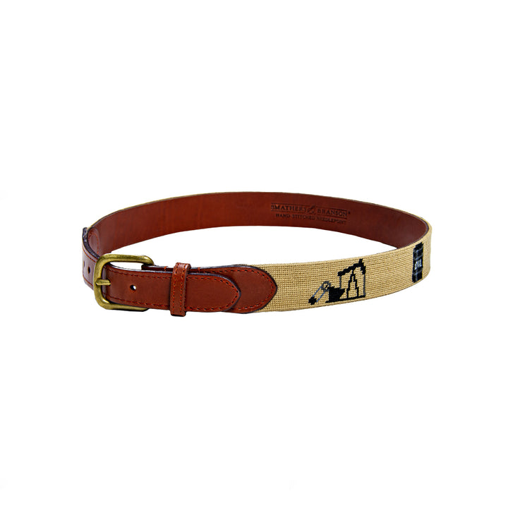 Oil Rig Needlepoint Belt